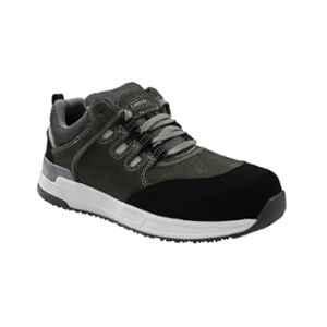 Lancer Composite FRP Toe Buff Suede Leather Black & Grey Men Industrial Safety Shoes, TP-1203 CT/ BLK-GREY, Size: 10