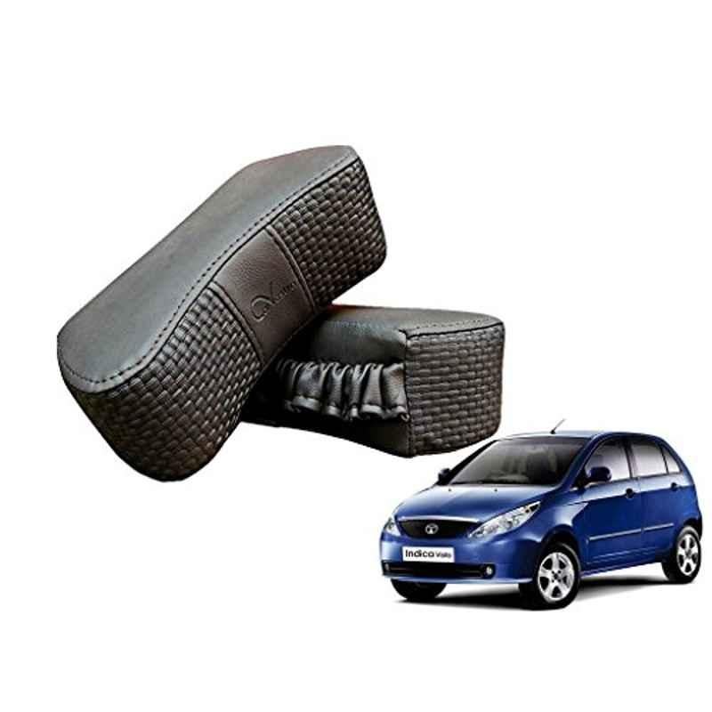 Kozdiko 2 Pcs Memory Foam Grey Luxurious Neck Rest Cushion Pillow Set for Tata Indica Vista