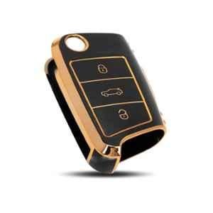 Flymaster Thermoplastic Polyurethane Black TPU Car Key Cover, BLACK-TPURKE-33