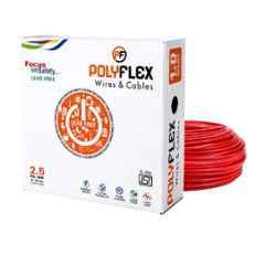 Polyflex Rex 2.5 Sqmm Red FR PVC Multi Strand CCA Electrical Wire, RP024, Length: 80 m