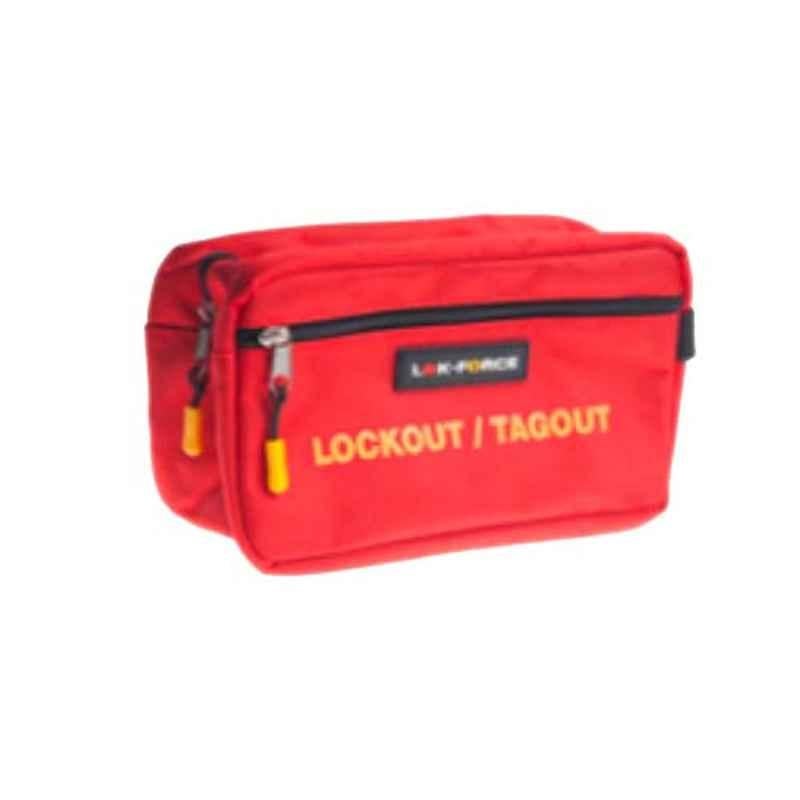 LOK-FORCE 20.5x10x14cm Polyester Red Lockout Bag, BG-RD21BP
