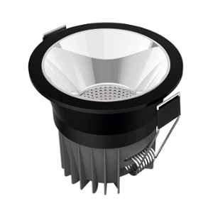 Fybros Opal 15W Polycarbonate Natural White Round LED COB Down Light with Metallic Silver Reflector, FLS5675A