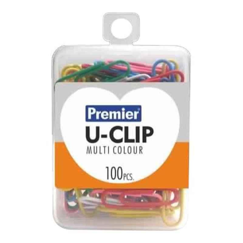 Premier 50 Pcs 28mm Plastic Multicolor U-Clip Box, MINT159 (Pack of 12)