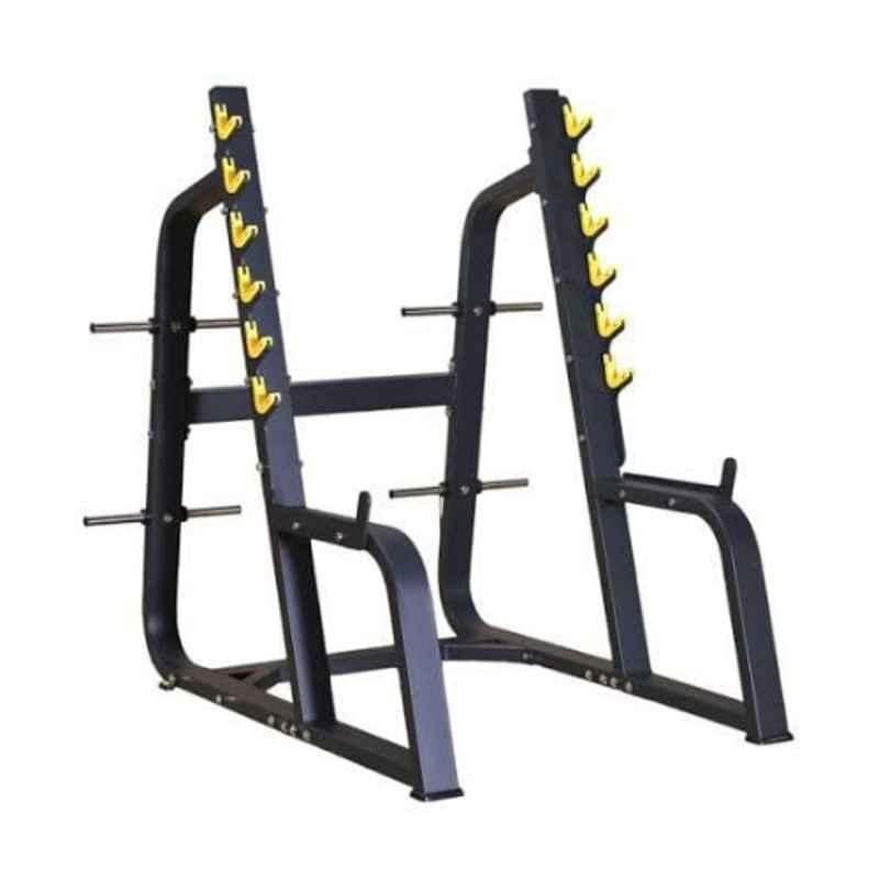 GYM24 Equipment Rambo Stainless Steel Black & Yellow Commercial Heavy Duty Squat Rack, GYM87