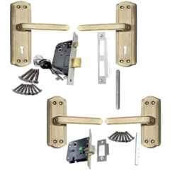 Onjecx 4 Pcs Stainless Steel & Aluminium Brown Mortise Door Lock Set, BML65BL+ S05MBAB