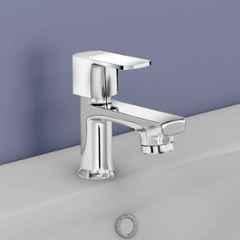 Plantex Pillar Tap for Wash Basin with Water Saving Aerator and Brass Spindle/Quarter Turn Basin Tap with Teflon Tape/Pillar Cocke for Wash Basin Saga, Chrome