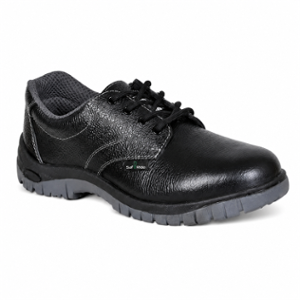 Safe Ride Storm Buff Barton Leather Steel Toe Black Safety Shoes, Size: 8
