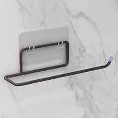 Plantex GI Steel No Drill Toilet Paper Roll Holder Self Adhesive/Toilet Paper Holder Self Adhesive/Hand Towel Holder for Bathroom Accessories Black