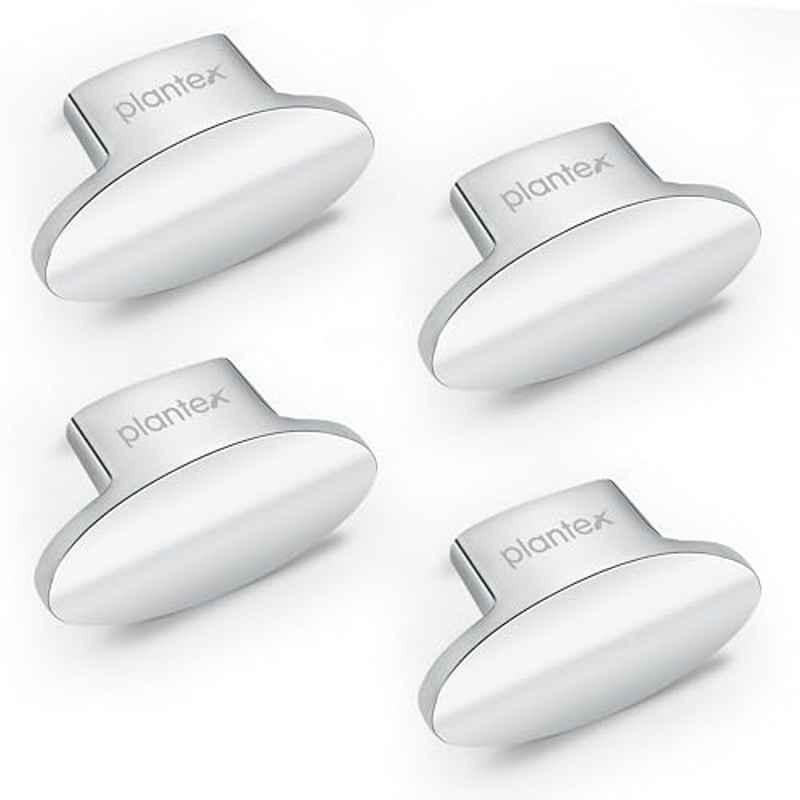 Plantex Knobs for Drawer/Cabinets Knobs/Pull-Push Knobs for Kitchen/Bedroom/Drawer (Pack of 4) Oval, Chrome