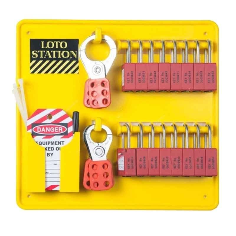 Loto-Lok 350x360mm Plastic Yellow Lockout Station, LS-16L-1P-Y-CS