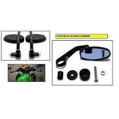 Meenu Arts Handle Bar End Side Mirror Rear View Ovel Mirror for Hero Passion Pro (Set of 2)