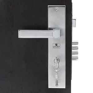 Handle Waala Bolt 10 inch 60mm Stainless Steel Silver Cylindrical Plate Mortise Door Lock Set