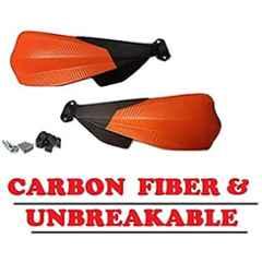 AOW Carbon Fibre Scratchproof Unbreakable Handle bar Handguard for KTM Duke All Models (Orange) T-8