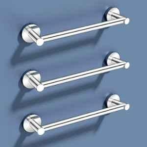 Plantex Towel Rod for Bathroom/12 inch Towel Bar/Towel Holder/Towel Hanger for Home/Bathroom Accessories (Pack of 3) Chrome