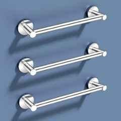 Plantex Towel Rod for Bathroom/12 inch Towel Bar/Towel Holder/Towel Hanger for Home/Bathroom Accessories (Pack of 3) Chrome