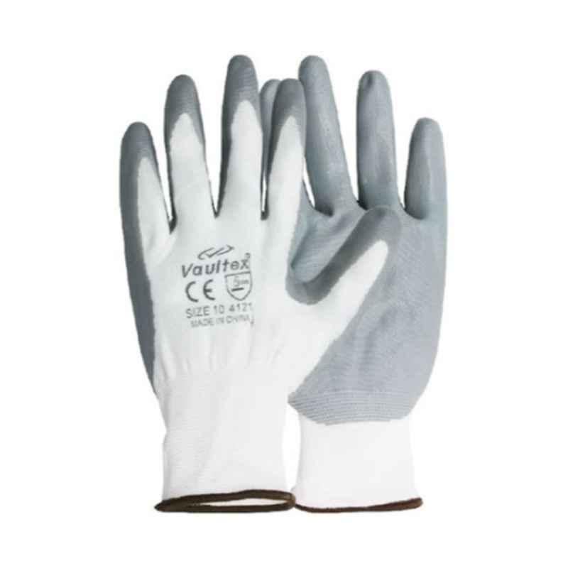 Vaultex GNG 10 inch Grey & White Professional without Cut Protection Safety Gloves (Pack of 6)