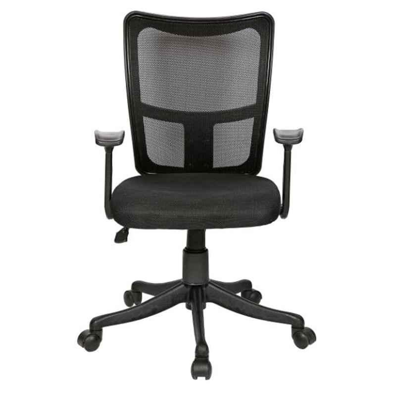 Regent Silver Line Net & Metal Low Back Black Mesh Chair