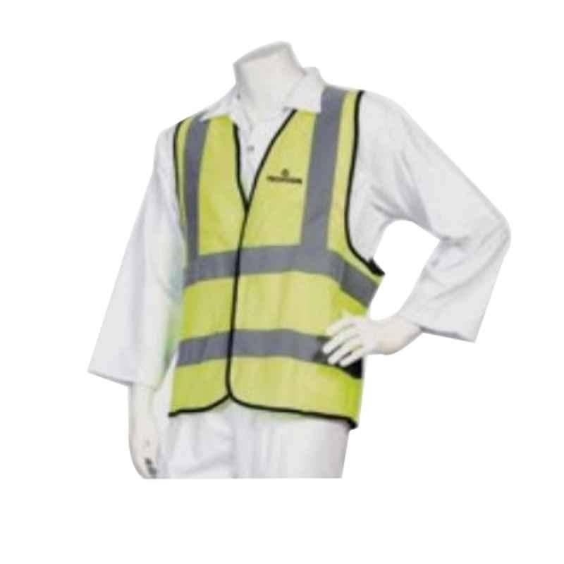 Techtion Comfy Vest Multipro 120 GSM Polyester Traffic Vest with Reflective Tape, Size: XL, Yellow