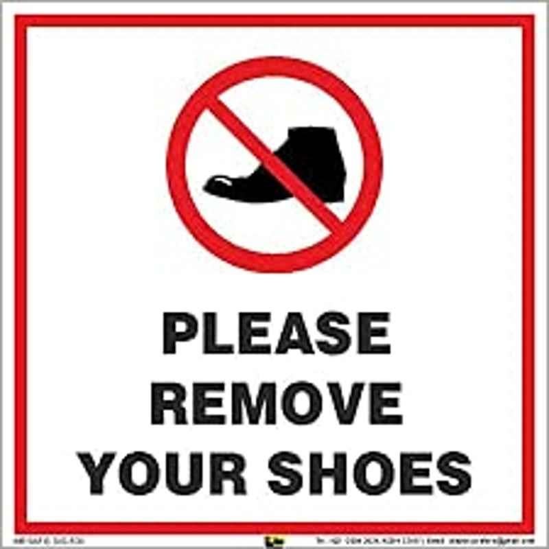 Abbasali 21x30cm Please Remove Your Shoes Sticker (Pack of 3)