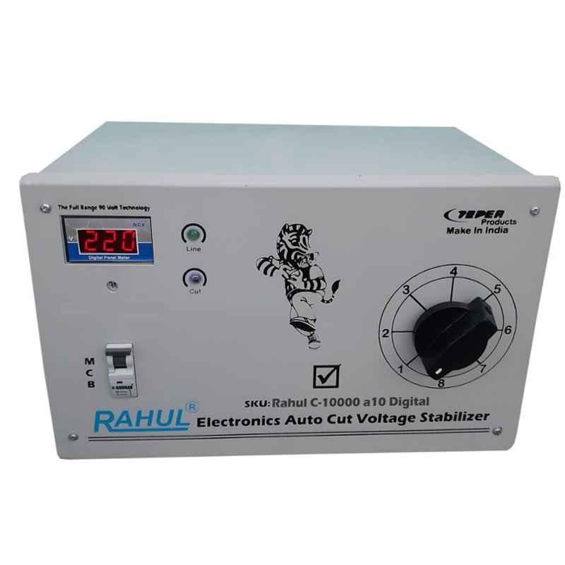 Rahul C-10000 A10 Digital 10kVA 40A 90-260V Autocut Voltage Stabilizer for Mainline Use