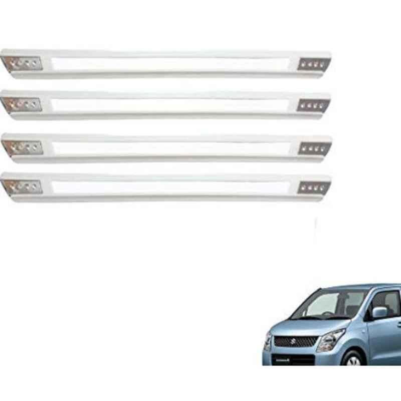 Kozdiko 4 Pcs Designer White Dotted Bumper Protector Set for Maruti Suzuki WagonR