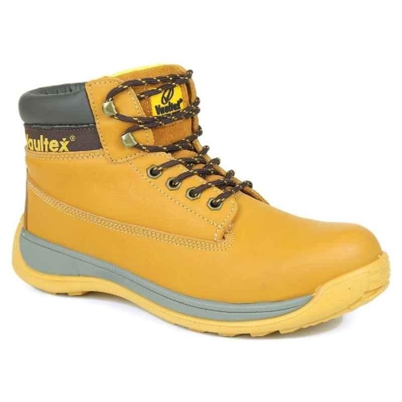 Vaultex JSO Leather Honey & Yellow Safety Shoes, Size: 44