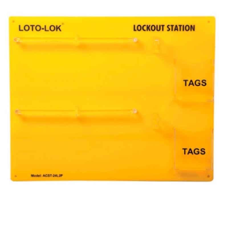 LOTO-LOK 507x409mm Yellow Lockout Station without Contents, LS-ACST-24L2P-EB