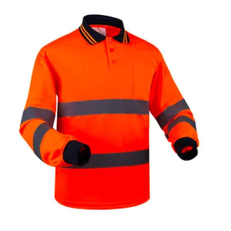 Empiral Polo Ii E104793001 Orange 130 GSM Full Sleeves T-Shirt, Size: 4Xl