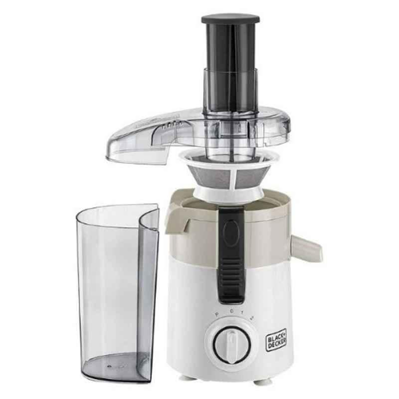 Black & Decker 250W 0.95L White & Grey Juicer Extractor with Large Feeding Chute, JE250-B5