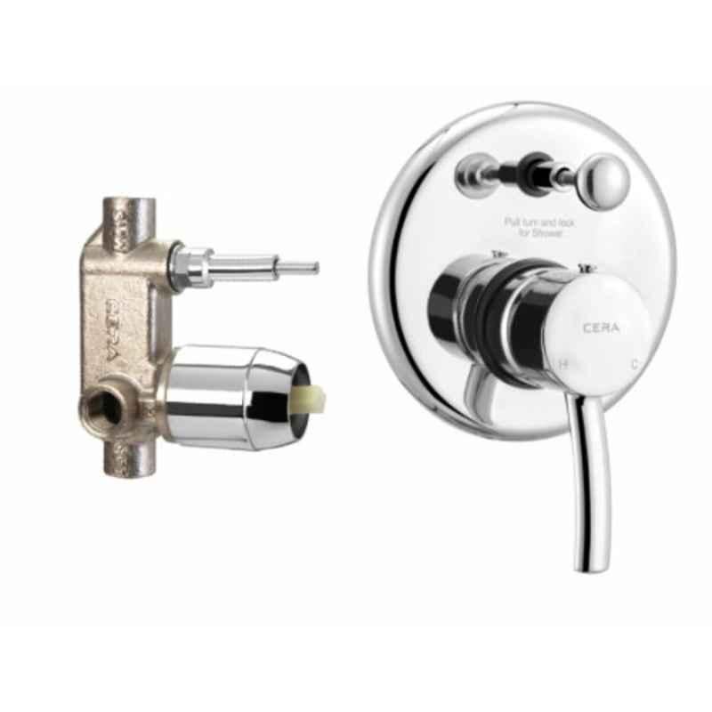 Cera Crayon Brass Chrome Finish Single Lever Concealed Diverter System Set Consisting of Exposed & Concealed Part, F2008701