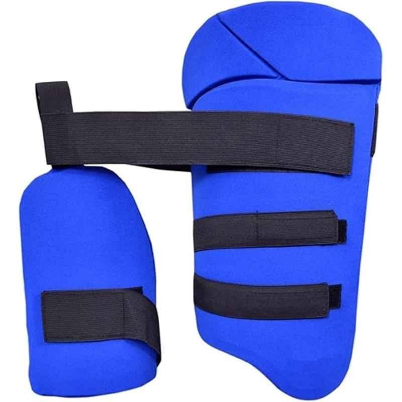 HTM Ultimate Thigh Guard combo for Right handed Youth Cricket Guard Combo (Blue)