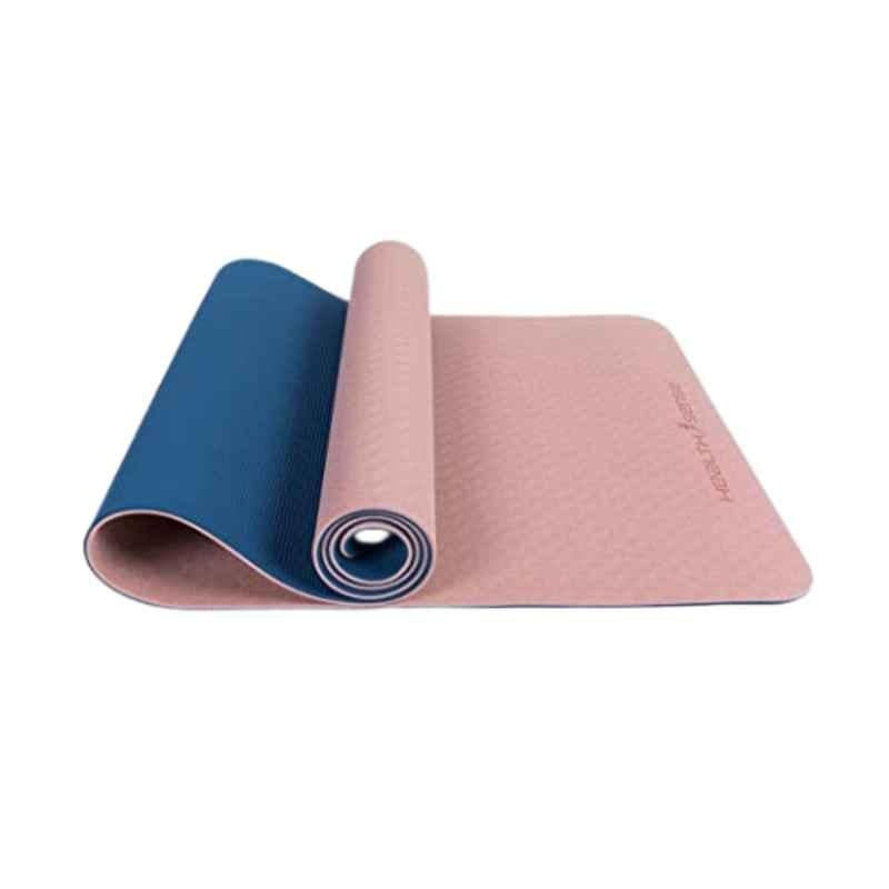 HealthSense YM 601 6x2ft TPE Pink & Blue Yoga Mat for Women & Men with  Carry Rope, YS-TPE-YM601-P&B