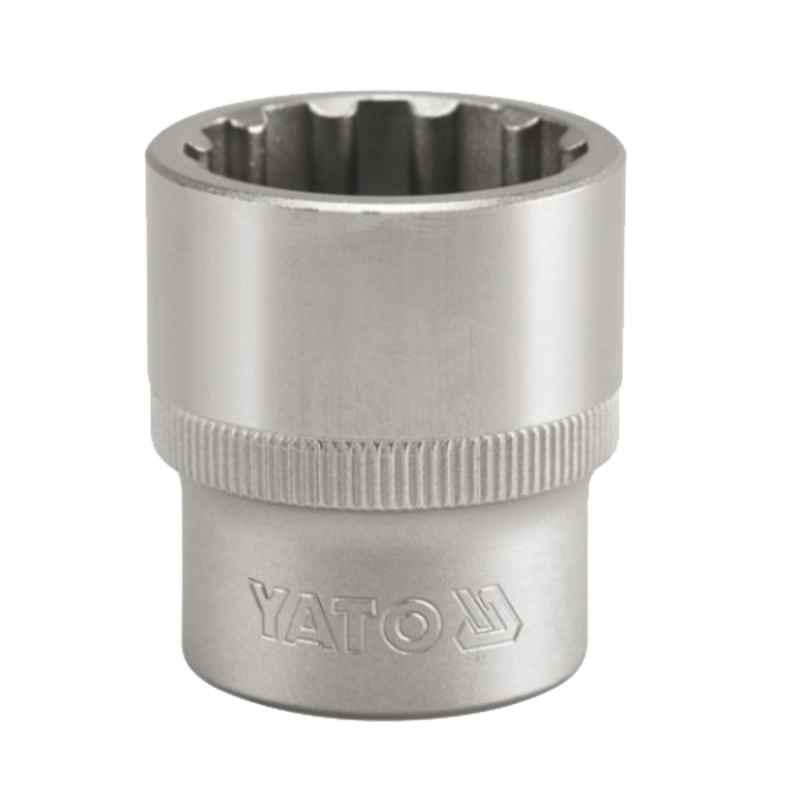 Yato 12mm 1/2 inch Drive CrV Spline Socket, YT-1464