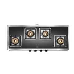 Hindware Arsenio Plus DX 4B Glass Top Cooktop with 4 Brass Burner & Manual Ignition, CT 100269