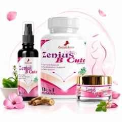 Zenius India B Cute 3 Pcs Capsule, Oil & Cream Kit for Helps in Breast Reduction & Helps Balance Hormones