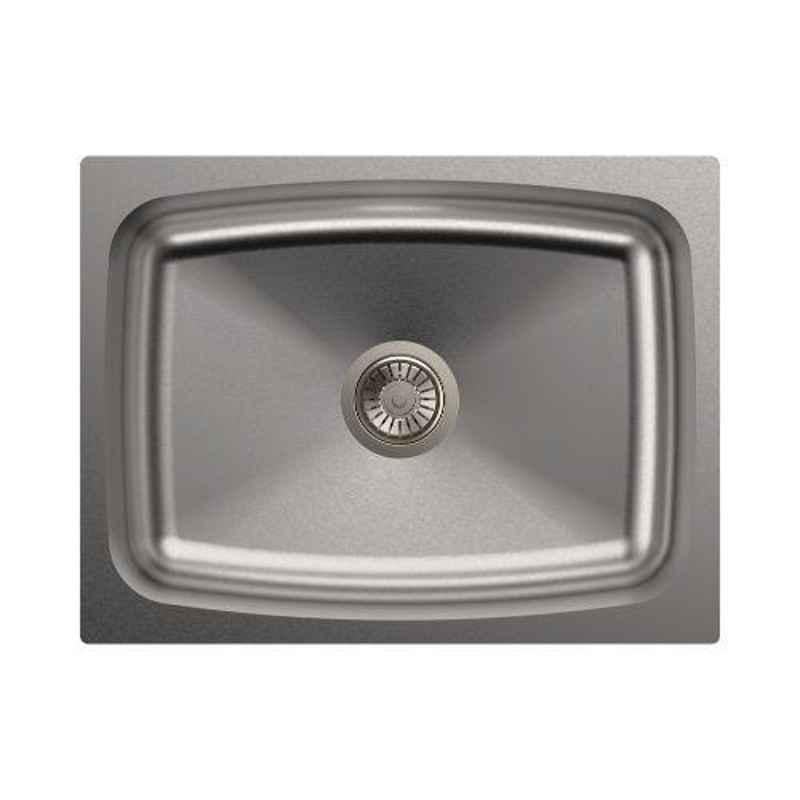 Carysil Elegance Single Bowl Stainless Steel Gloss Finish Kitchen Sink, Size: 24x18x10 inch