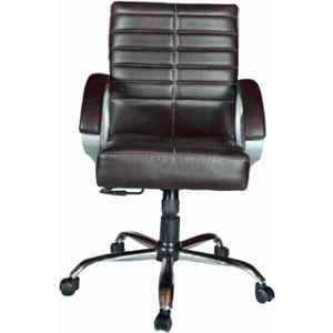 RM HOME Sadon Leather Medium Back Brown Executive Chair