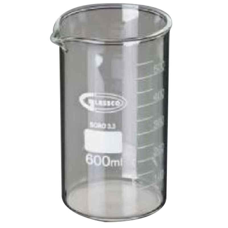 Glassco 1000ml Boro 3.3 Glass Tall Form Beaker with Spout, 230.202.08 (Pack of 6)