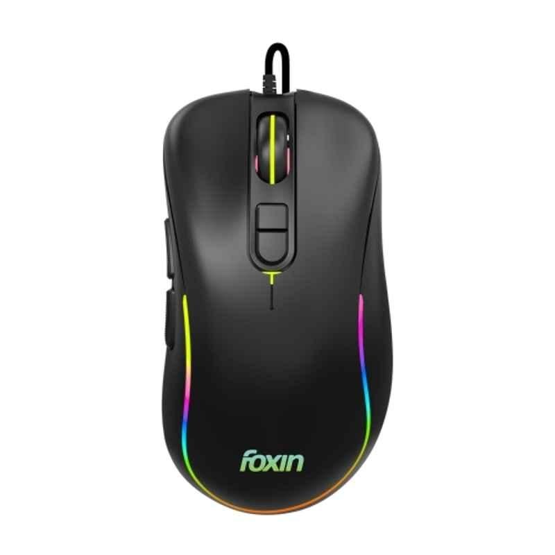 Foxin Phantom GM 106 7200DPI Black Wired Optical Gaming Mouse with 1.5m Cable, 10 Million Clicks & 7 Colours Rainbow Lighting