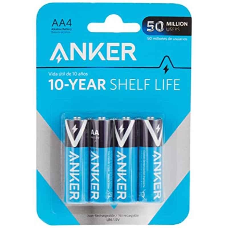 Anker 4 Pcs 3200 mAh AA Blue & Black Alkaline Batteries Set