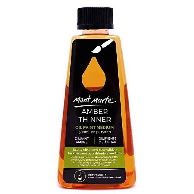 Mont Marte 500ml Gloss Oil Paint Solvent Premium Amber Thinner