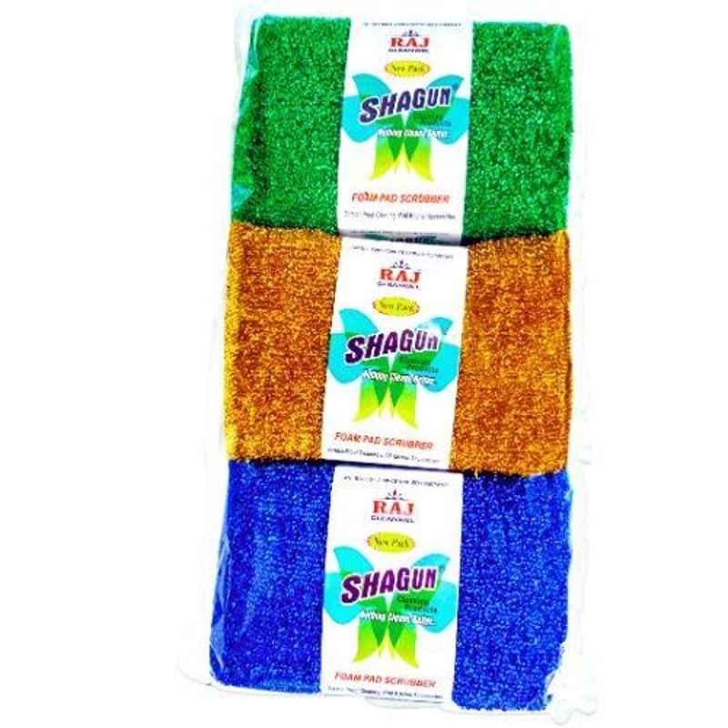 Shagun S-10 4 Pcs 5.5x3.5 inch Polyester Zari Dish Cleaning Cloth Pad Set