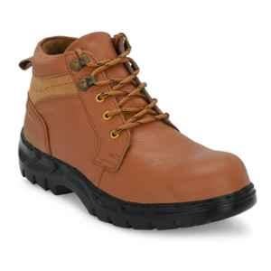 ArmaDuro AD1027 Tan Leather Steel Toe Safety Shoes, Size: 7