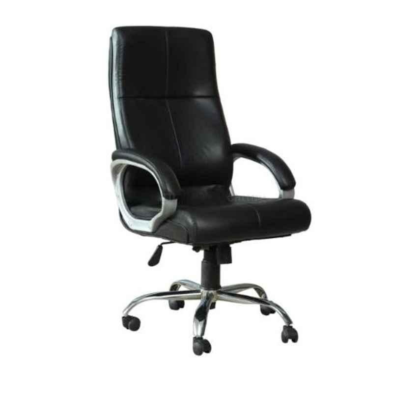 Modern India Leatherette Black High Back Office Chair, MI228 (Pack of 2)