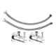 Aquieen Fluid Stainless Steel 24 inch Angle Valve & 600mm Connection Hose with Wall Flange Set (Set of 2)