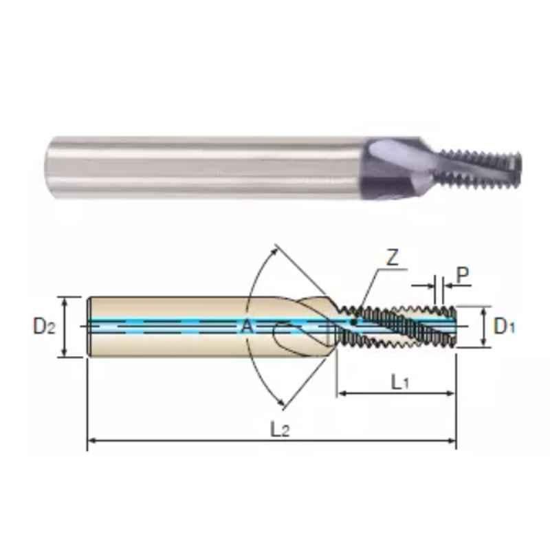 YG1 5/8 inchx18 UNF Internal Thread 5Flute 2D Thread Mill with Coolant Hole & Chamfer (L4174660)