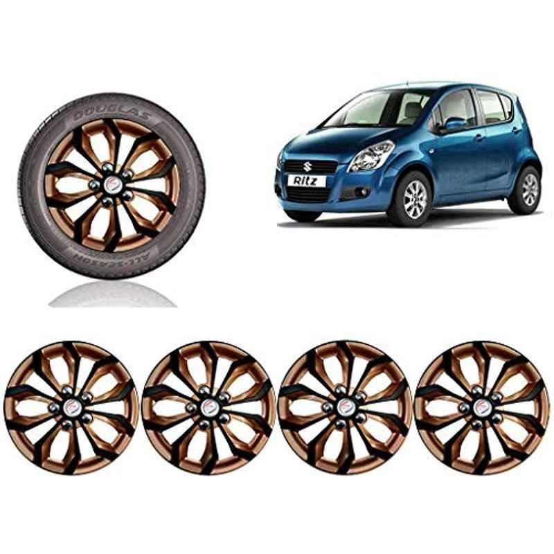 Auto Pearl 4 Pcs 14 inch ABS Copper & Black Car Wheel Cover Set for Maruti Suzuki Ritz T1