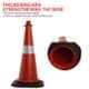 Ladwa 750mm Red & Black PVC Traffic Safety Cones with Reflective Strips Collar (Pack of 2)