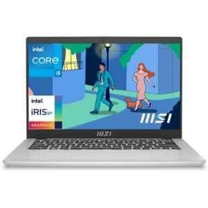 MSI C12M-440IN/C12MO-1021IN Modern 14 Urban Silver Thin & Light Laptop with Intel Core i5 12th Gen 1235U/8GB/512GB SSD/Windows 11 Home & 14 inch Display, 9S7-14J111-440/9S7-14J111-1021