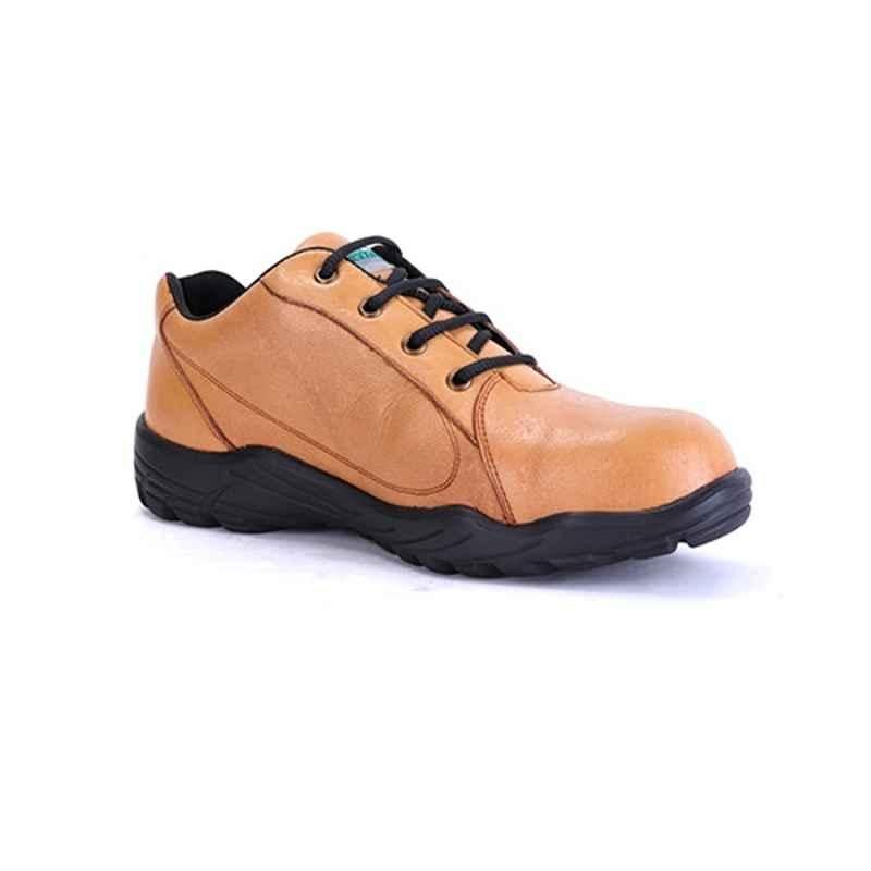 Porivs Xenon Pro Steel Toe Brown Work Safety Shoes, Size: 7